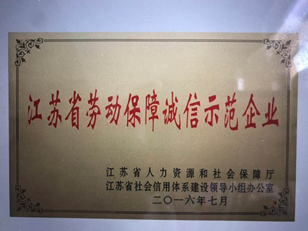 江苏省苏动保险武信示范企业